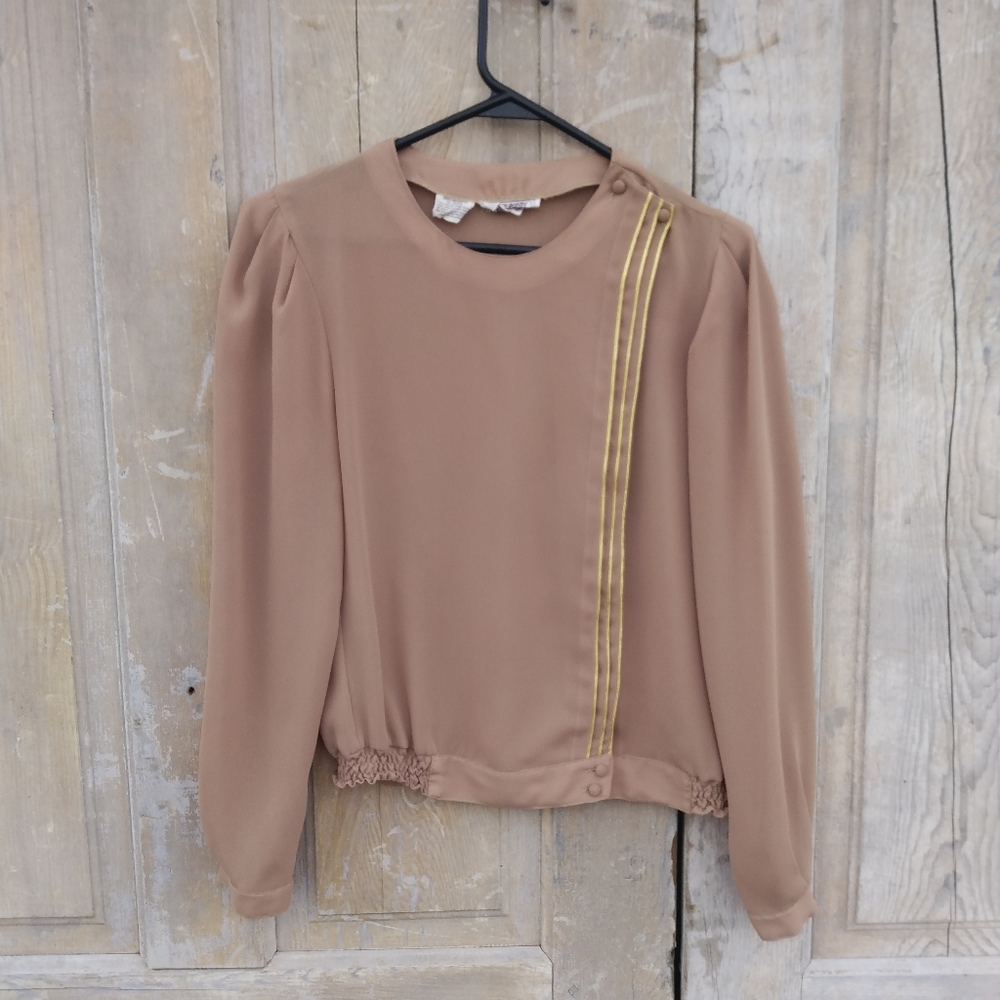 Vintage Fancy Tan Blouse